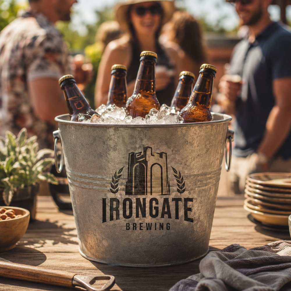 Custom branded beer buckets