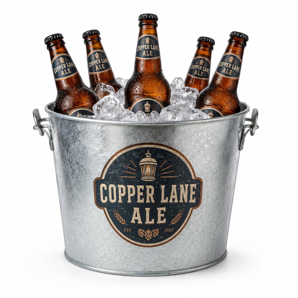 Custom branded beer buckets