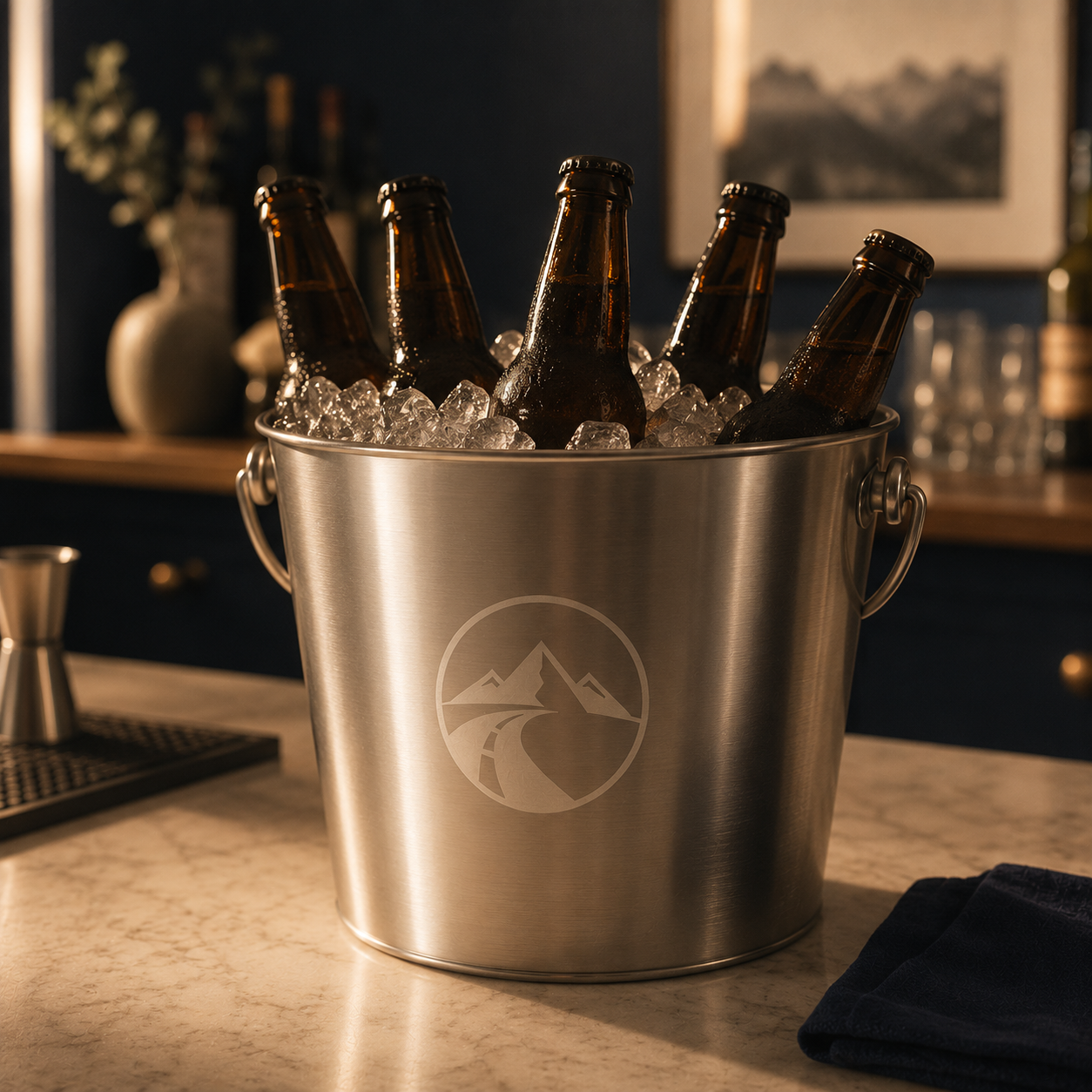 Custom branded beer buckets