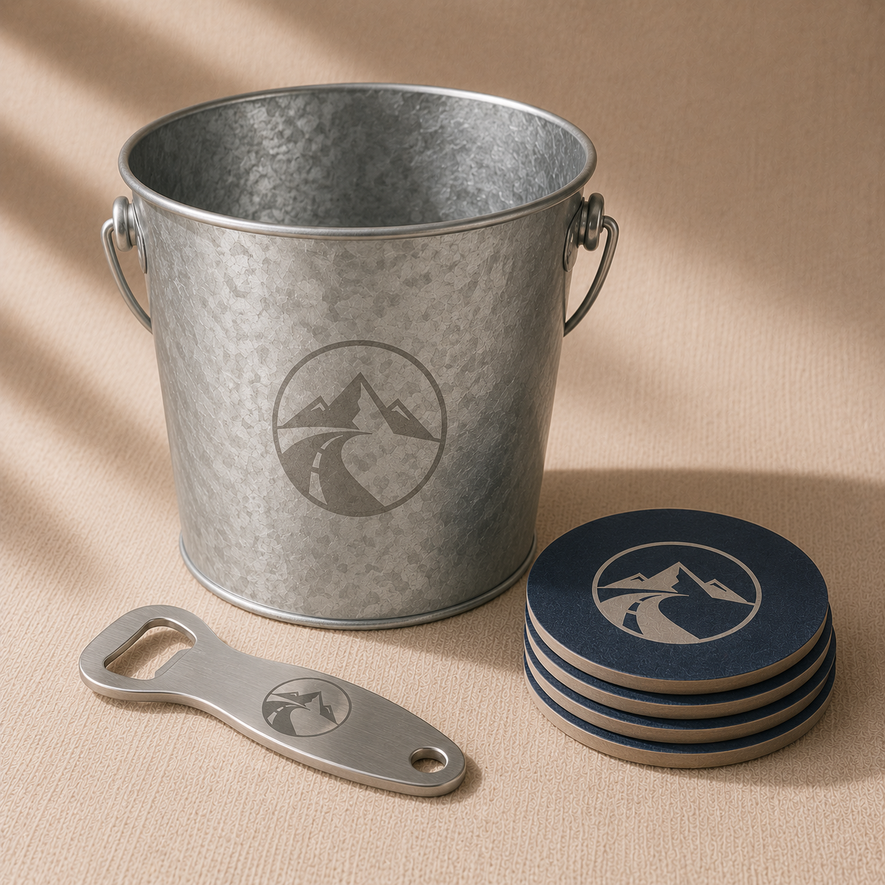 Custom branded beer buckets