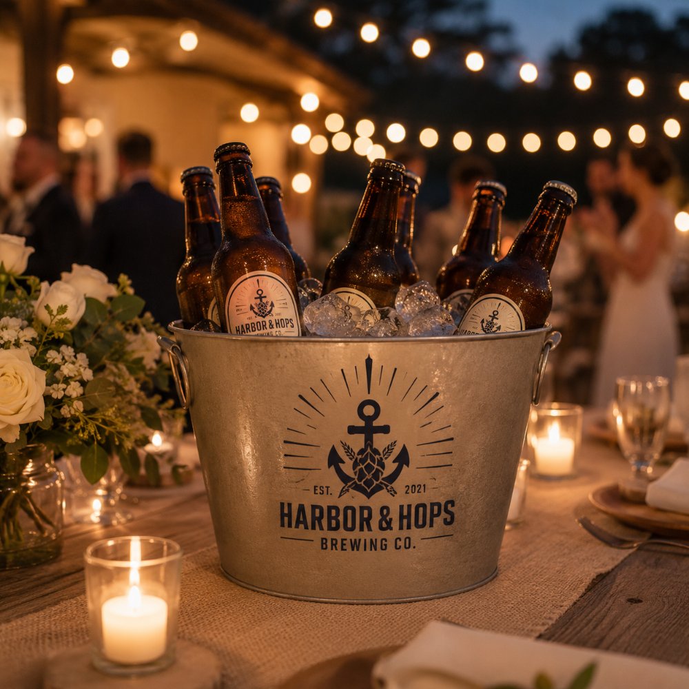 Custom branded beer buckets
