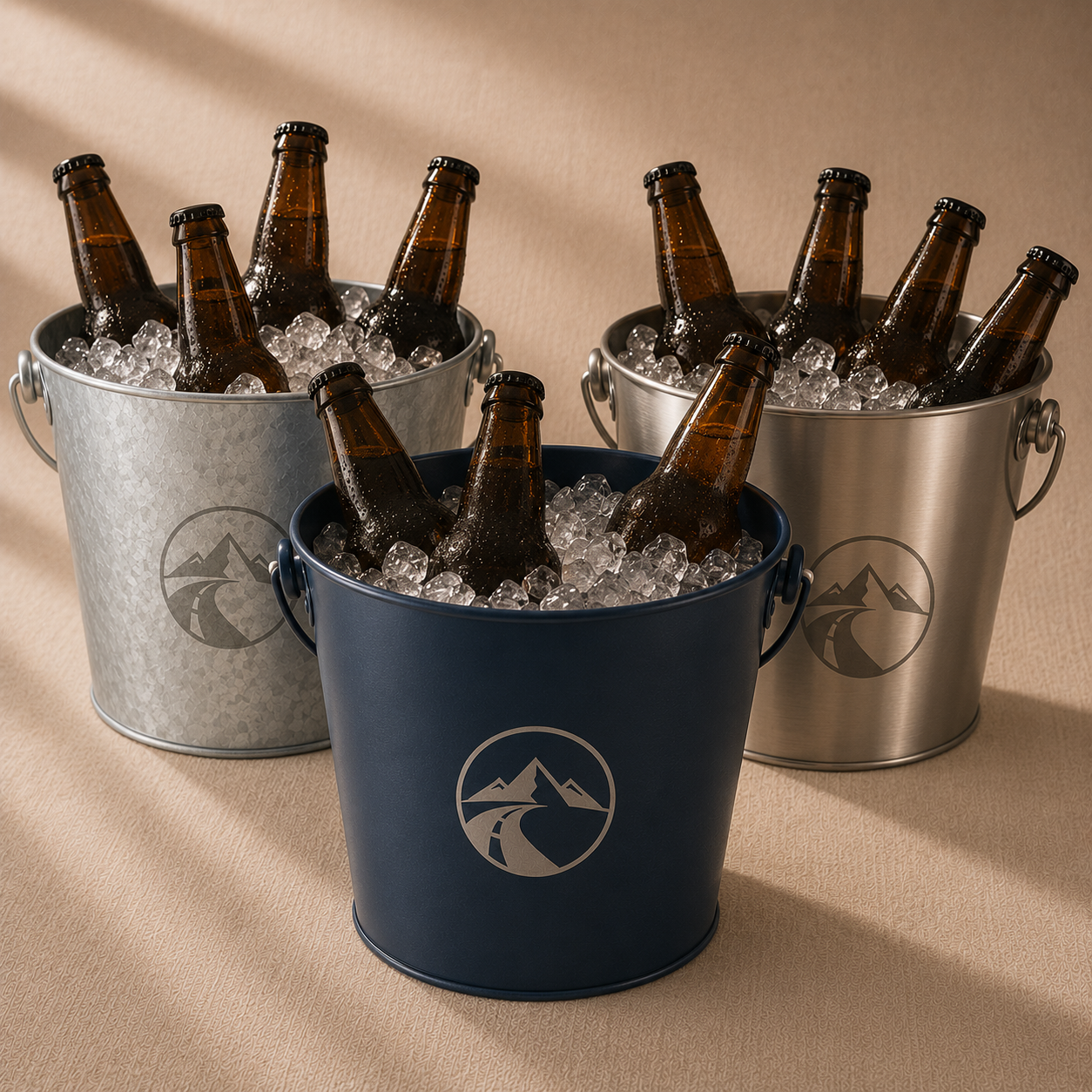 Custom branded beer buckets