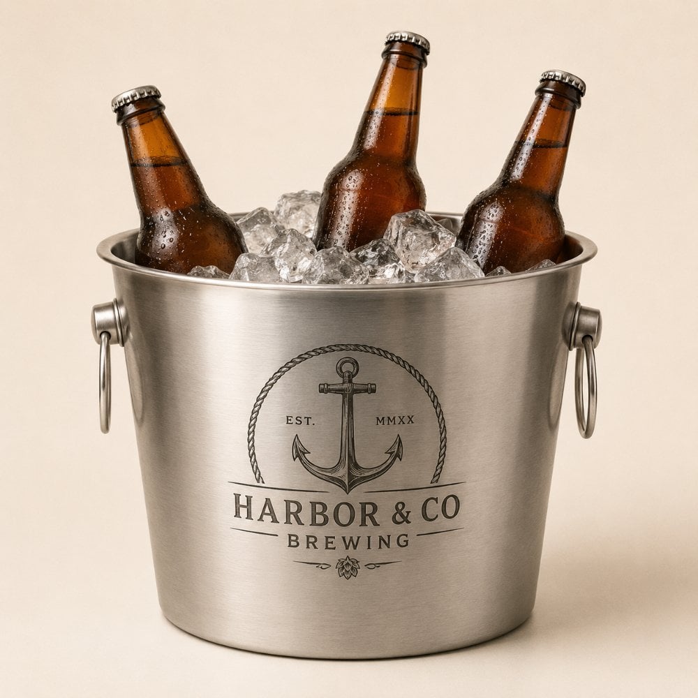 Stainless Steel beer bucket with logo