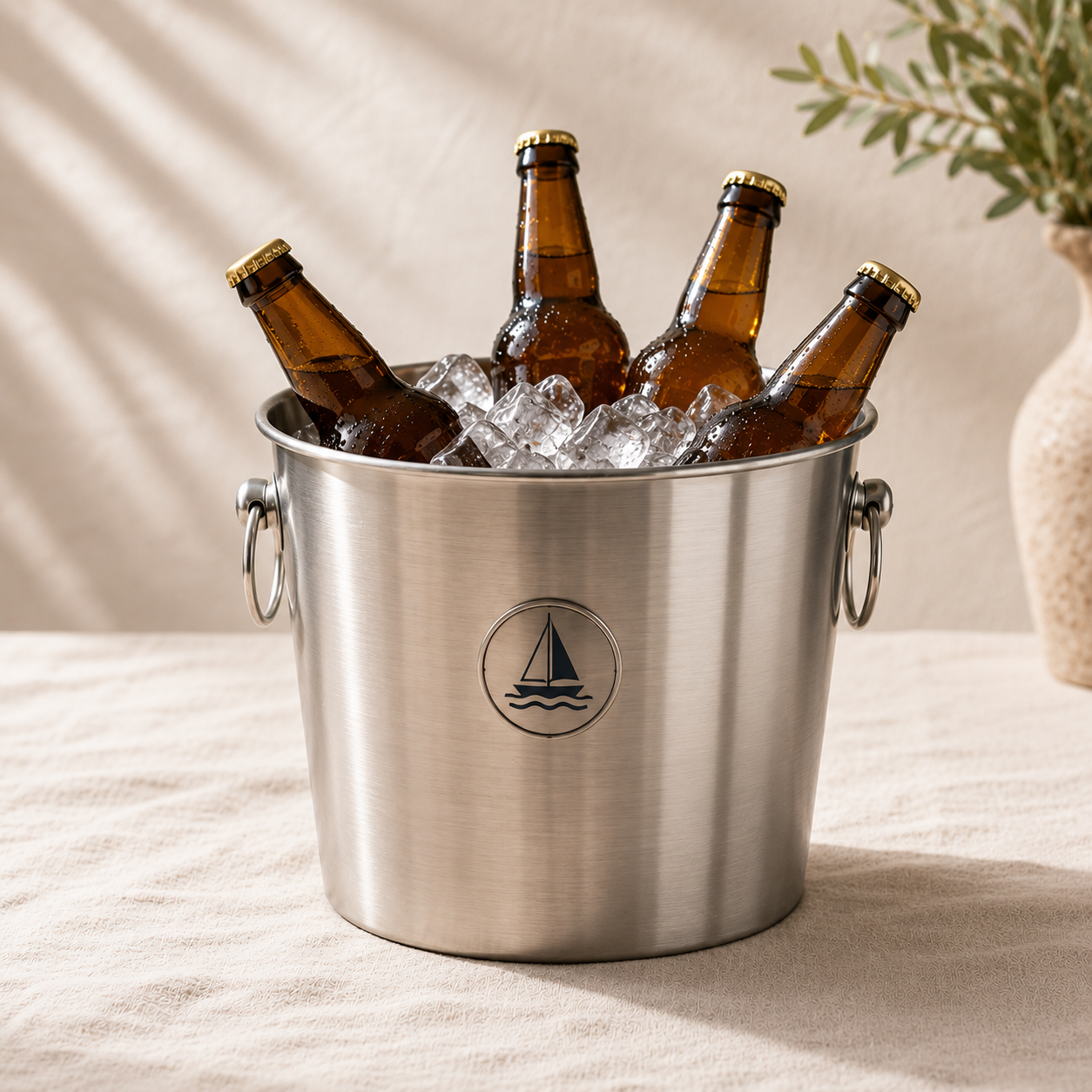 Stainless Steel beer bucket with logo