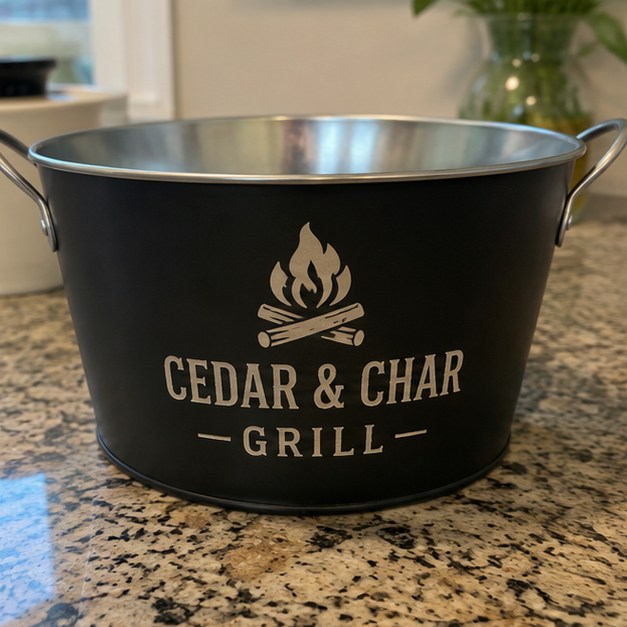 Beer buckets with logo printing — customer photo