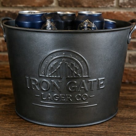 Custom embossed beer buckets