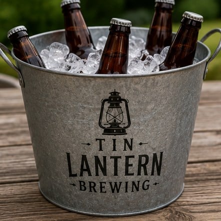 Custom galvanized beer buckets