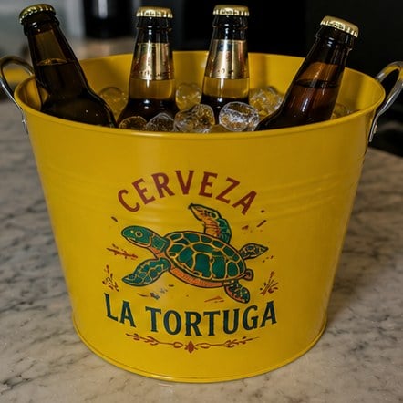Custom powder-coated beer buckets