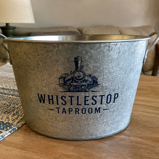 Personalized metal beer buckets — customer photo